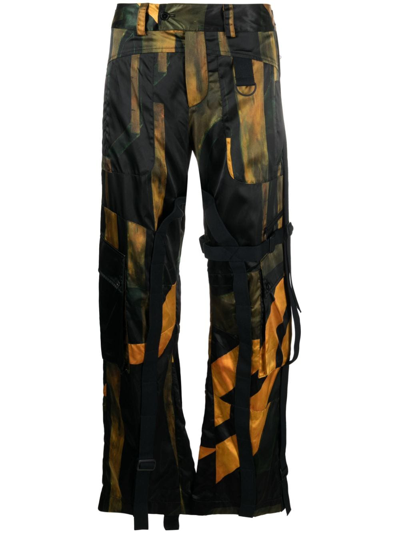 Louisa Ballou Black Printed Cargo Pants