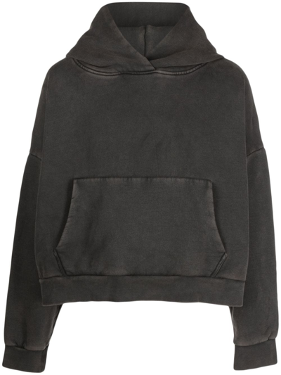 Entire Studios Heavy Hood Washed Cotton Hoodie In Black