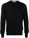 Fileria Round-neck Virgin-wool Sweater In Black