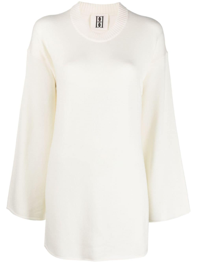 By Malene Birger Rolled-trim Knitted Jumper In Beige