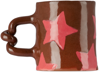 Harlie Brown Studio Ssense Exclusive Pink & Brown Stars Delight Wiggle Mug In Pink/terracotta