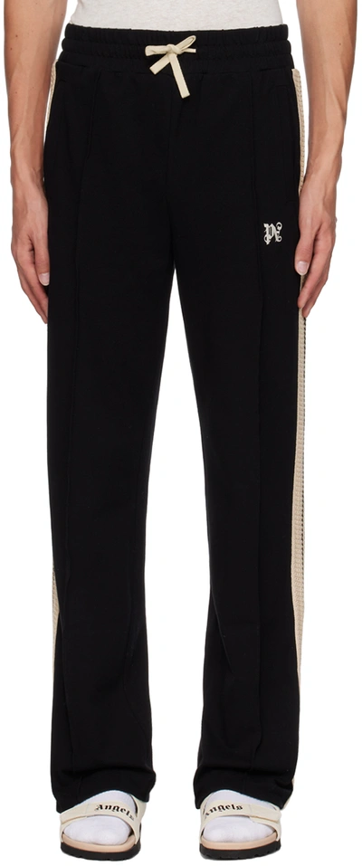 Palm Angels Pa Monogram Embroidered Track Pants In Black