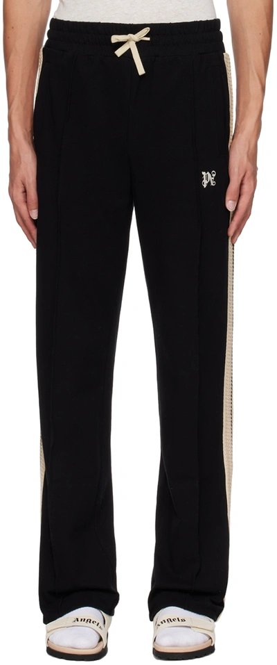 Palm Angels Pa Monogram Embroidered Track Trousers In Black