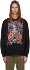Palm Angels Mens Black Multicolor Palm Concert Graphic-print Cotton-jersey Sweatshirt In Multicolor