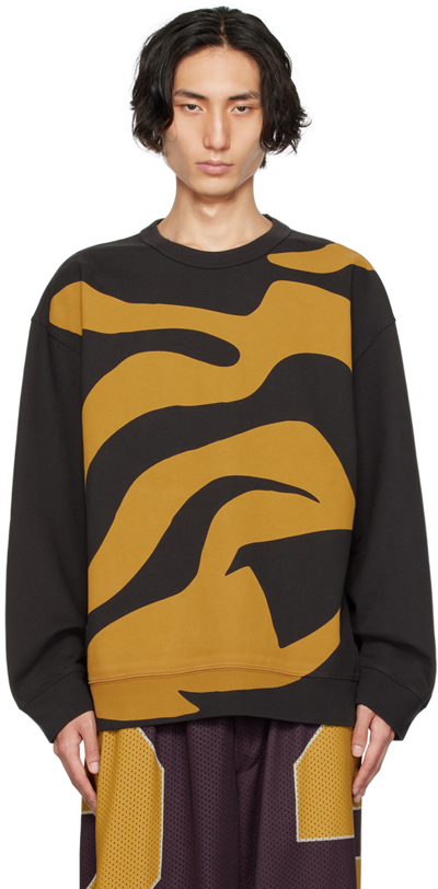 Dries Van Noten Brown Screen-printed Sweatshirt In Gray