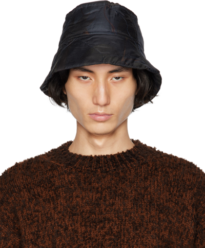 Dries Van Noten Navy Printed Bucket Hat In 509 Navy