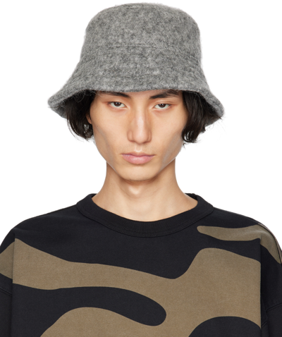 Dries Van Noten Gray Brushed Bucket Hat In 802 Grey