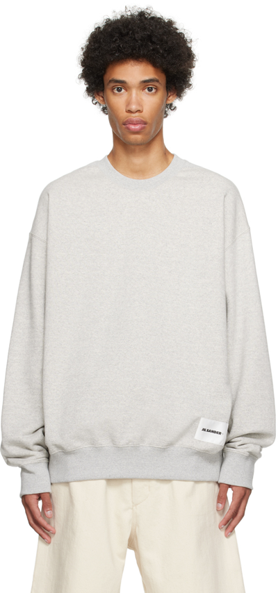 Jil Sander Logo-patch Detail Sweatshirt In 052 - Powder Green