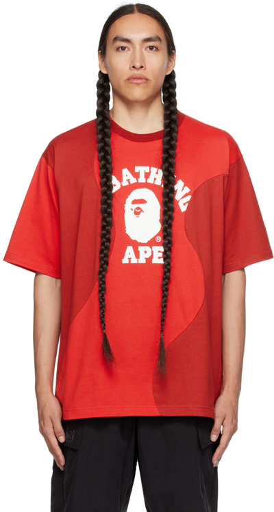 Bape Red Cutting T-shirt