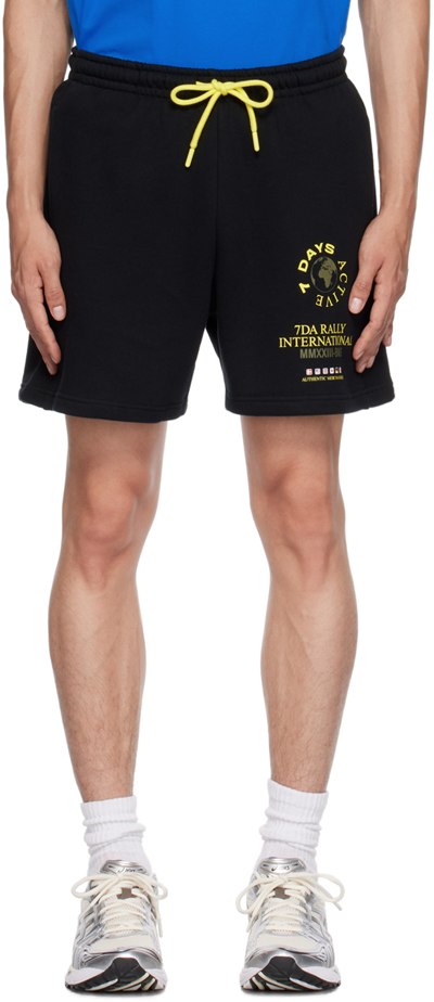 7 Days Active Black Relaxed Shorts In 954 Black