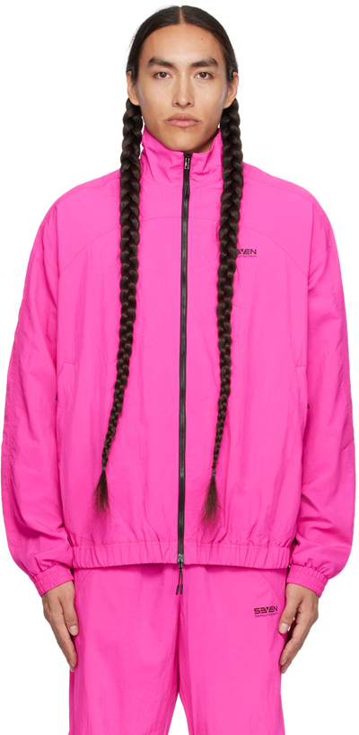 7 Days Active Pink Zip Track Jacket In 147 Pink Glo