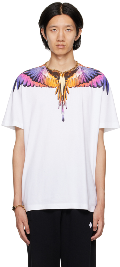 Marcelo Burlon County Of Milan Icon Wings Tee In White,pink