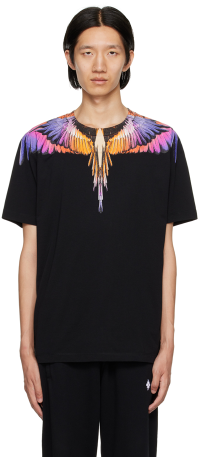 Marcelo Burlon County Of Milan Icon Wings Regular T-shirt In Black,pink