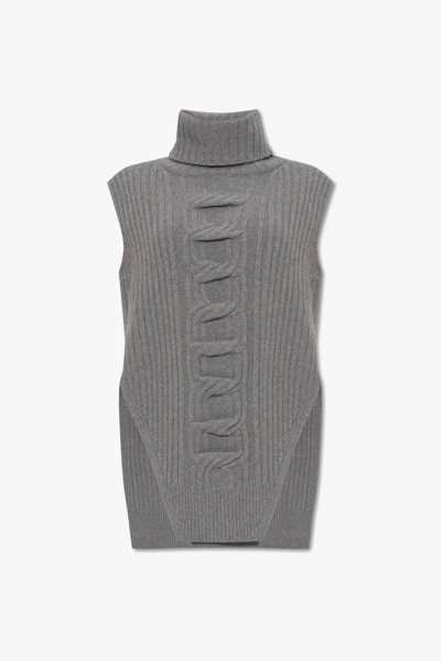 Stella Mccartney Chain Cable Regenerated Cashmere Knit Jumper In Grey