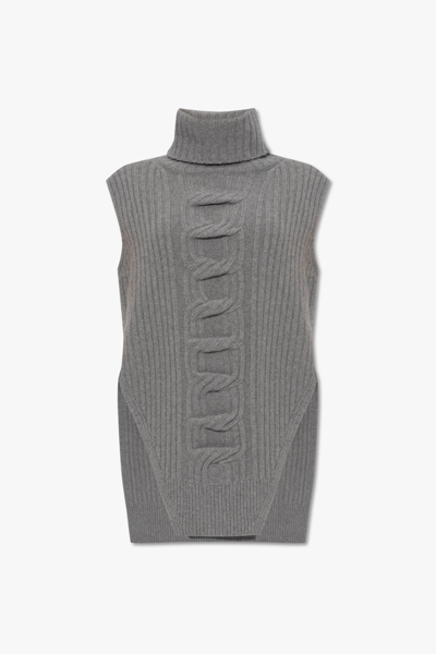 Stella Mccartney Chain Cable Regenerated Cashmere Knit Jumper In Grigio