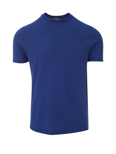 Zanone Icecotton Slim Fit Crew Neck S/s T-shirt Clothing In Blue