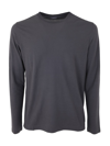 Zanone Crew Neck Long Sleeves Plain T-shirt In Grey