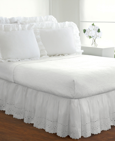 Fresh Ideas Ruffled Eyelet King Bed Skirt Bedding In White