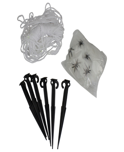 Northlight 9.8' Giant Outdoor Spider Web Halloween Decoration Set, 12-piece In White