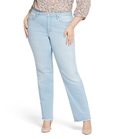 Nydj Plus Size Mid Rise Relaxed Straight Jeans In Brightside