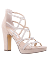 Nina Women's Sassie Block Heel Platform Evening Sandals In Alamo Tan