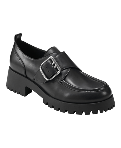 Marc Fisher Women's Hazelton Slip-on Lug Sole Casual Loafers In Black - Manmade