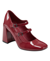 Marc Fisher Charisy Womens Adjustable Mary Jane Heels In Dark Red Patent