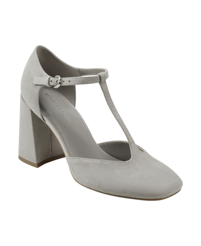 Marc Fisher Women's Cyrene Tapered Block Heel Dress Pumps In Gray Suede
