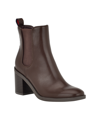 Tommy Hilfiger Brae Chelsea Boot In Dark Brown- Faux Leather/textile