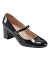 Bandolino Women's Cariann Round Toe Block Heel Mary-jane Pumps In Black Patent