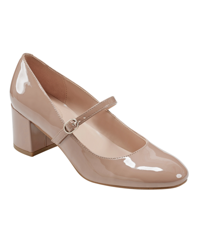 Bandolino Women's Cariann Round Toe Block Heel Mary-jane Pumps In Medium Natural
