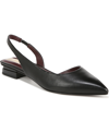 Franco Sarto Tyra Pointed Toe Slingback Flat In Black Leather