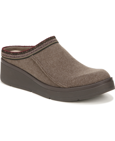 Bzees Premium Flag Staff Washable Clogs In Brown Ribbed Knit Fabric