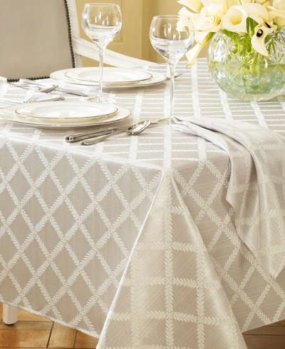 Lenox Laurel Leaf Oblong Tablecloth 70 X 86 In Platinum