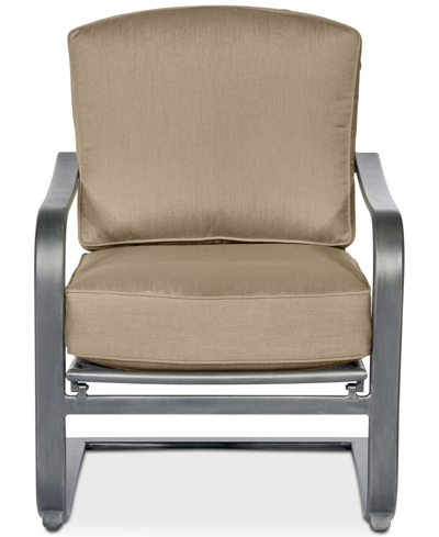 Agio Closeout! Marlough Wide Slat C-spring Chair, With Outdoor Cushions, Created For Macy's In Outdura Remy Pebble