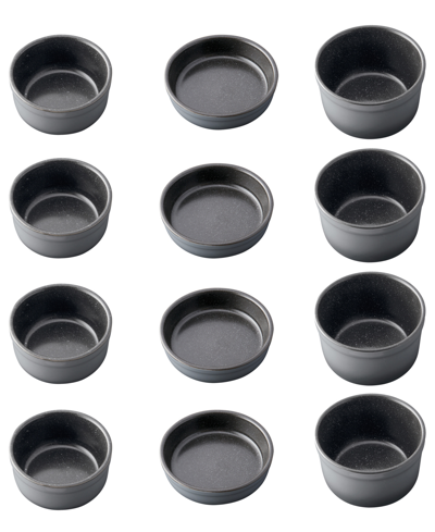 Berghoff Gem Stoneware 12 Piece Ramekin Set In Gray