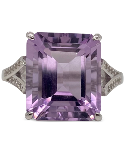 Macy's Pink Amethyst (7-1/4 Ct. T.w.) & White Topaz (3/8 Ct. T.w.) Statement Ring In Sterling Silver