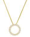Macy's Diamond Circle Pendant Necklace (1 Ct. T.w.) In 14k White Or Yellow Gold, 16" + 2" Extender In Gold-plated Sterling Silver