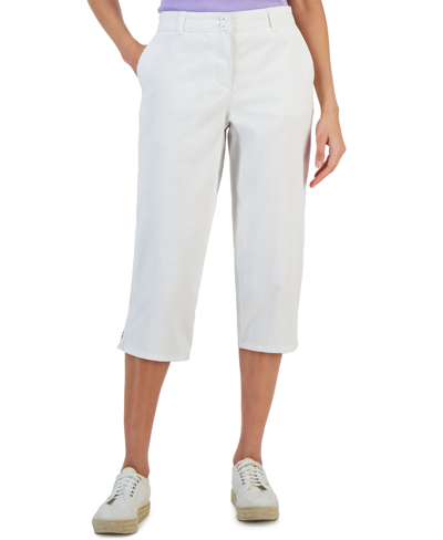 Karen Scott Petite Comfort Waist High-rise Capri Pants, Created For Macy's In Bright White