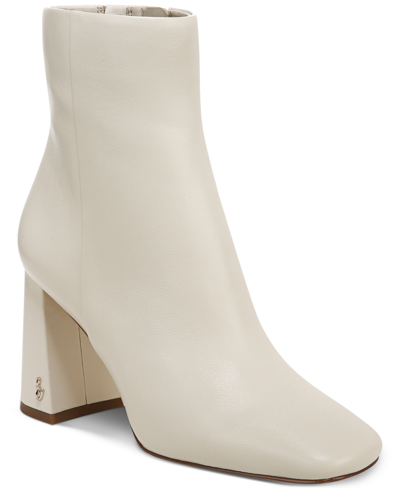 Sam Edelman Women's Codie Square-toe Flared-heel Booties In Modern Ivory