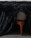 Cheer Collection Soft And Fuzzy Reversible Shaggy Throw, 60" X 70" In Black