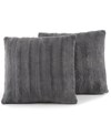 CHEER COLLECTION PLUSH REVERSIBLE FAUX FUR 2-PACK DECORATIVE PILLOW, 22" X 22"