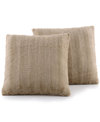 CHEER COLLECTION PLUSH REVERSIBLE FAUX FUR 2-PACK DECORATIVE PILLOW, 22" X 22"