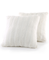 CHEER COLLECTION PLUSH REVERSIBLE FAUX FUR 2-PACK DECORATIVE PILLOW, 24" X 24"