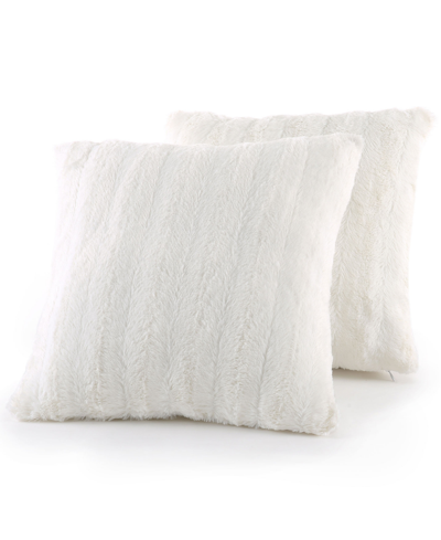 CHEER COLLECTION PLUSH REVERSIBLE FAUX FUR 2-PACK DECORATIVE PILLOW, 26" X 26"