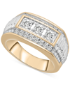 MACY'S MEN'S DIAMOND TWO-TONE STATEMENT RING (1 CT. T.W.) IN 10K GOLD