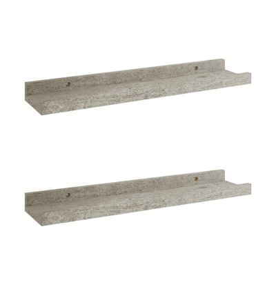 Vidaxl Wall Shelves 2 Pcs Concrete Gray 15.7"x3.5"x1.2" In Grey