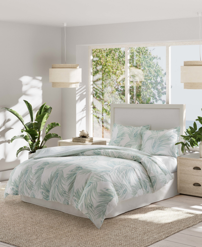 Tommy Bahama Home Canyon Palms Cotton Reversible 3 Piece Duvet Cover Set, Full/queen In Green