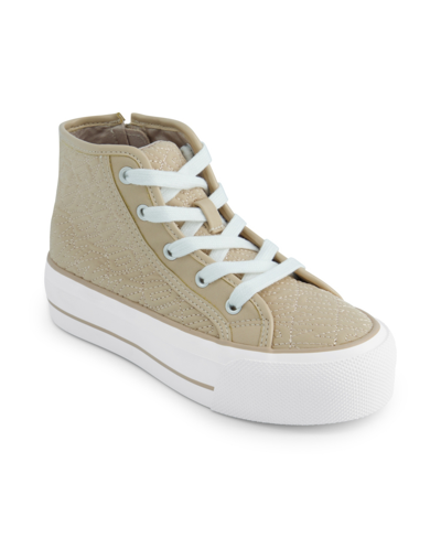 Dkny Big Girls Katie Tall Lace-up Sneakers In Taupe