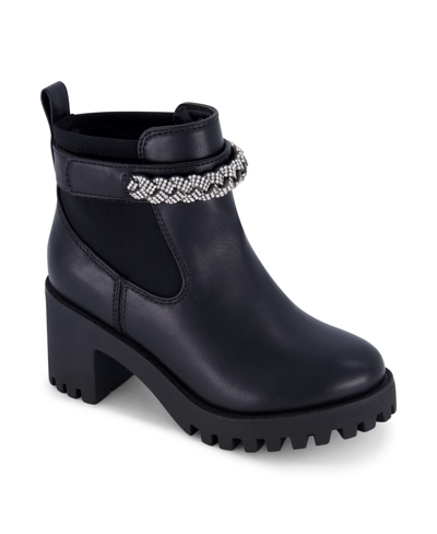 Marc Fisher Kids' Little Girls Marika Ankle Strap Chelsea Boots In Black